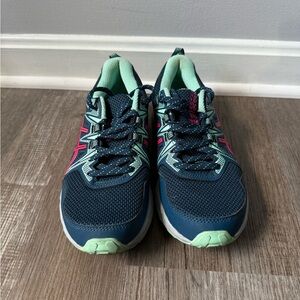 ASICS Sneakers Gel Venture 8 Hiking Running Trail Shoes Mint Blue Green Pink 6.5